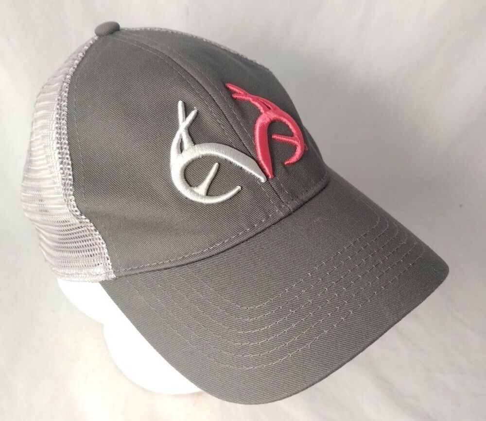 RealTree Pink & White Deer Antler Adjustable Snapback Hat/Cap-NEW!